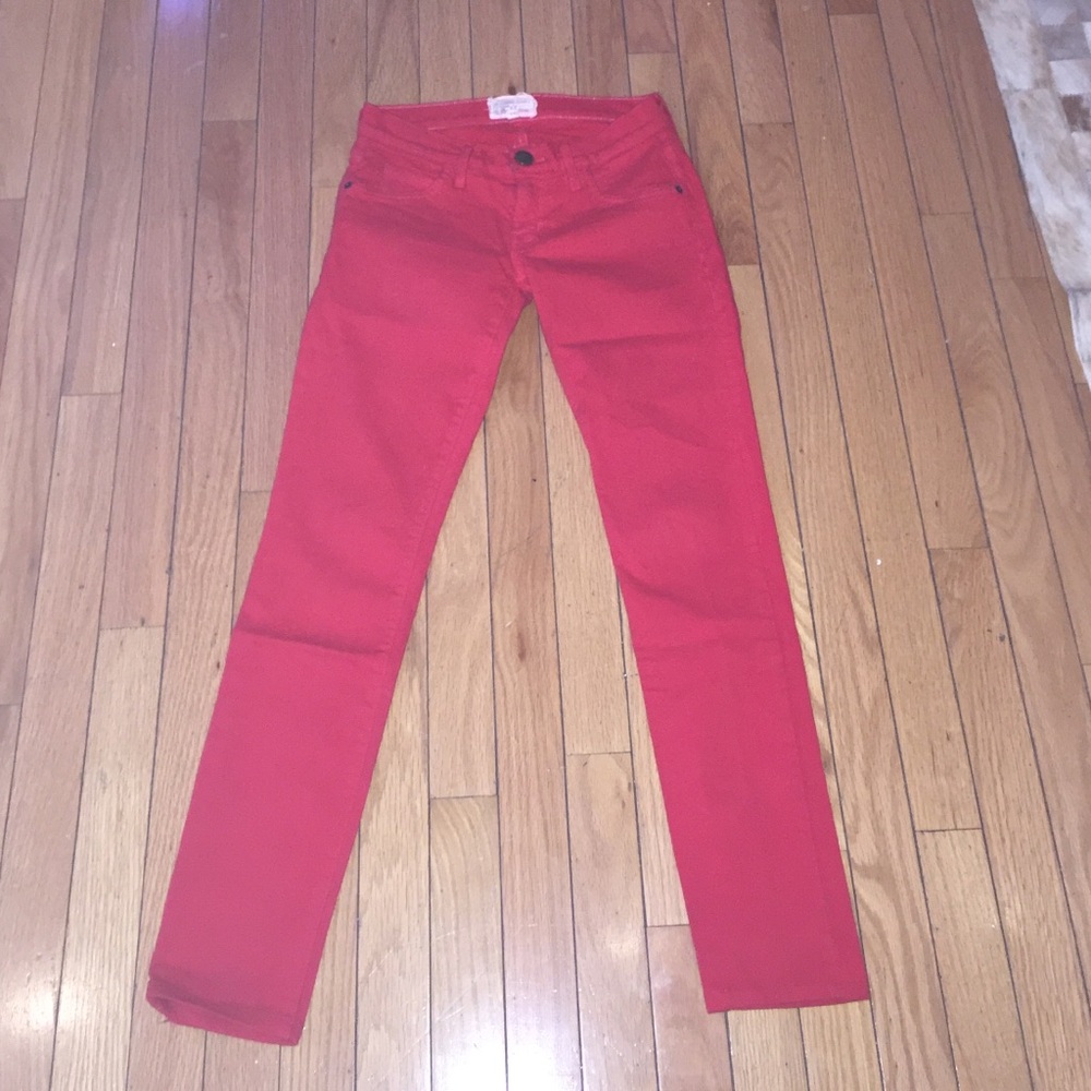 Current Elliot bright red skinny ankle jean